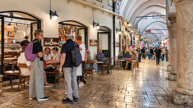 An interior passage of Istanbul's Grand Bazaar.