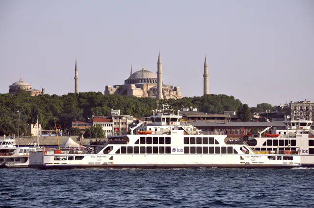 The Sultanahmet ferry crossing the Bosphorus.