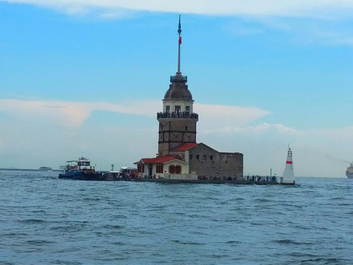 Maiden's Tower standing on its small islet in the water off Uskudar